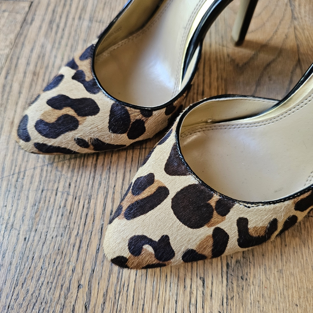 BCBG Women's Leopard Print Leather Heels Size 6